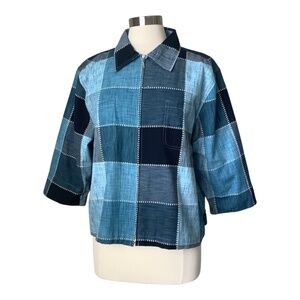 Vintage‎ Patchwork 3/4 Sleeve Blazer Jacket Large